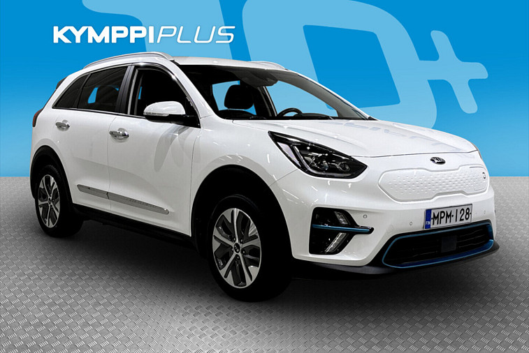Kia Niro Electric EX 64 kWh 204 hv - Lämpöpumppu, Ilmastoidut nahkapenkit , Akkutakuu 7v, Peruutuskamera, Kahdet renkaat vanteineen, Adaptiivinen vakionopeudensäädin, navigointi, Apple CarPlay ja Android Auto, sähkösäätöinen muistipenkki