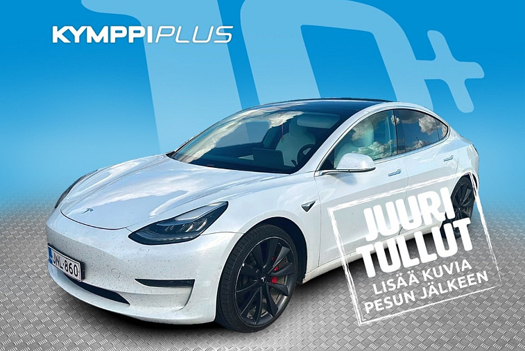 Tesla Model 3 Performance Dual Motor AWD - Fsd / 2x renkaat ja vanteet / Lasikatto / Led /