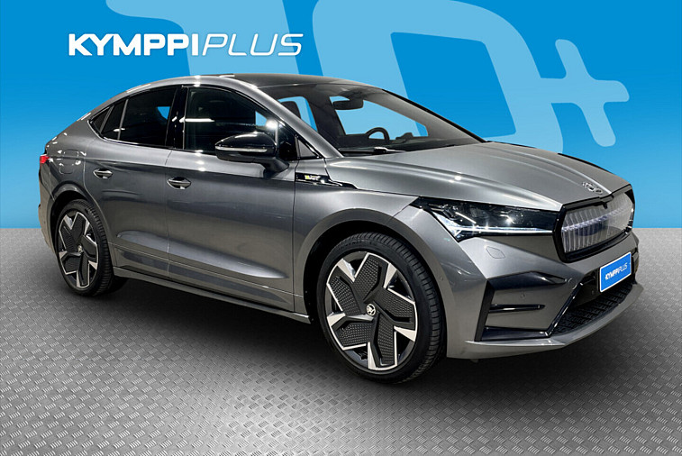 Skoda Enyaq Coupe 80x 4x4 RS iV - Flash akkutesti 95% SoH / Urheiluistuimet muistilla / Hierova kuskin istuin / Matrix LED / Vetokoukku / Keyless / Lasikatto / ACC / 360 kamera