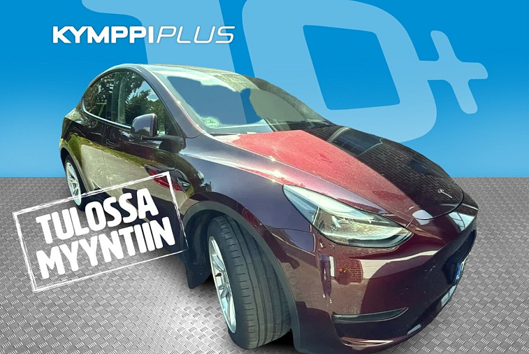 Tesla Model Y Long Range - ** Cherry Red / Vetokoukku / 2x renkaat ja vanteet / Tehdastakuu **