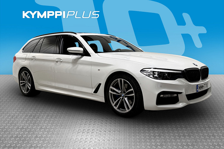 BMW 530 G31 Touring 530d A xDrive Business M-Sport / Konjakkinahat / Vetokoukku / Lasikatto - Moottorinlämmitin / Xenon / Kaukovaloavustin / Urheiluistuimet / Cognac-nahat / Lasikatto / Avaimeton Käyttö / Navigointi / Pysäköintitutkat